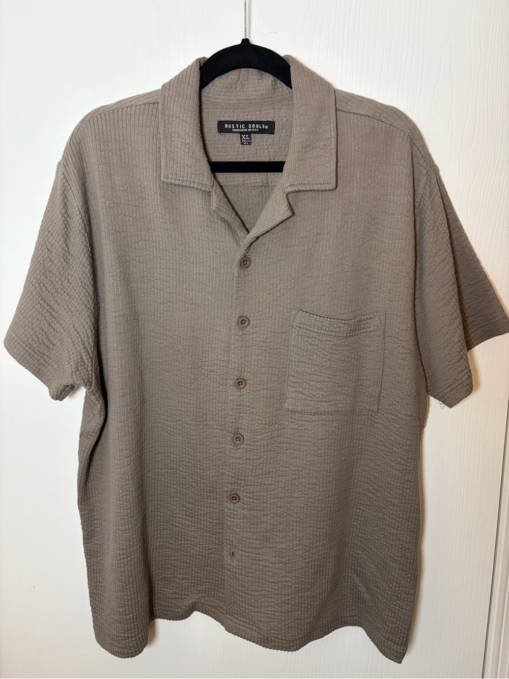 Rustic Soul Co. Men’s Short-Sleeve Button-Down Shirt — Taupe
